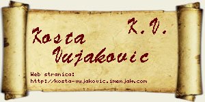 Kosta Vujaković vizit kartica